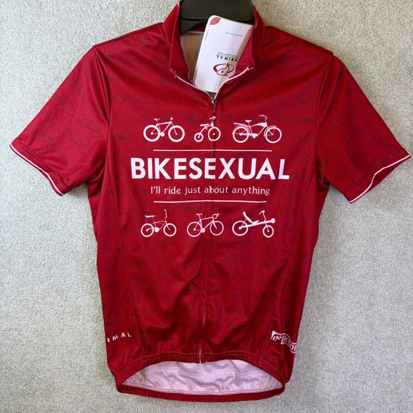 Primal Wear Other - Primal Cycling Jersey Mens XS Red Bikesexual Bike Iowa Full Zip Cycling NEW
